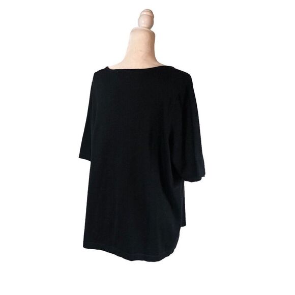 Quacker Factory Sweater Womens 3X  Black Sequined Crew Neck Elegant Sparkle - Picture 6 of 11